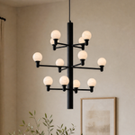 Ramo Globe Black Alabaster Chandelier by Dalmivik, product or room detail view
