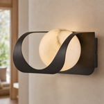 Ribbon Curve Flowing Drape Alabaster Wall Sconce by Dalmivik, product or room detail view