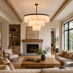 Hollis Three-Tier Alabaster Black Chandelier 34.3"D by Dalmivik, product or room detail view
