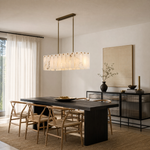 Vivian Modern Alabaster Rectangle Chandelier by Dalmivik, product or room detail view