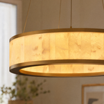 Vivian Modern Alabaster Round Chandelier by Dalmivik, product or room detail view