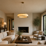 Vivian Modern Alabaster Round Chandelier by Dalmivik, complete fixture view