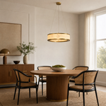 Vivian Modern Alabaster Round Chandelier by Dalmivik, product or room detail view