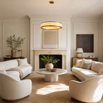 Vivian Modern Alabaster Round Chandelier by Dalmivik, product or room detail view
