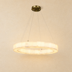 Alabaster Square Large Ring Chandelier 770 - Copper by Dalmivik, complete fixture view