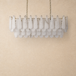 Alabaster Feather Linear Dining Pendant 47.2"L by Dalmivik, complete fixture view