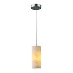 Anello Cylinder Alabaster Pendant Light Nickel by Dalmivik, product or room detail view