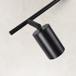 Adjustable Triple Cylinder Picture Light in Matte Black - material detail
