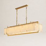 Alabaster Bar Chandelier with Gold & White Finish by Dalmivik, complete fixture view
