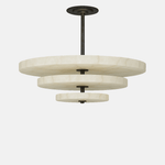 Alabaster Bronze & White LED Chandelier – Elegant 33‑Inch by Dalmivik, product or room detail view