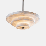 Alabaster Bronze & White LED Chandelier – Elegant 33‑Inch by Dalmivik, product or room detail view
