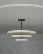 Alabaster Bronze & White LED Chandelier – Elegant 33‑Inch by Dalmivik, product or room detail view