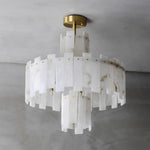 Alabaster Chandelier – Elegant Brass & White Alabaster Light Fixture by Dalmivik, product or room detail view