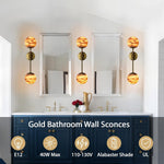 Alabaster Double Spherical Wall Lamp by Dalmivik, product or room detail view