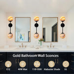 Alabaster Double Spherical Wall Lamp by Dalmivik, product or room detail view