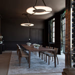 Alabaster Halo Pendant Light – Black & White LED Chandelier by Dalmivik, product or room detail view
