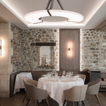Alabaster Halo Pendant Light – Black & White LED Chandelier by Dalmivik, product or room detail view