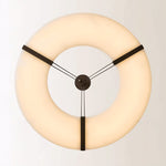 Alabaster Halo Pendant Light – Black & White LED Chandelier by Dalmivik, product or room detail view