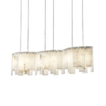 Alabaster Pendant Lamp with Gold & White Finish by Dalmivik, complete fixture view