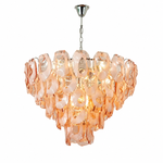 Amara Ripple Blush Tiered Glass Chandelier, complete fixture