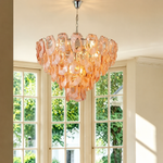 Amara Ripple Blush Tiered Glass Chandelier