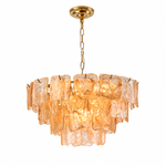 Aureate Cascade Murano-Style Glass Tile Chandelier