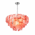 Aureate Cascade Murano-Style Glass Tile Chandelier
