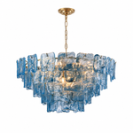 Aureate Cascade Murano-Style Glass Tile Chandelier