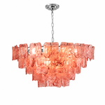 Aureate Cascade Murano-Style Glass Tile Chandelier