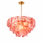 Aureate Cascade Murano-Style Glass Tile Chandelier