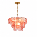 Aureate Cascade Murano-Style Glass Tile Chandelier