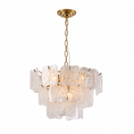 Aureate Cascade Murano-Style Glass Tile Chandelier