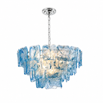 Aureate Cascade Murano-Style Glass Tile Chandelier