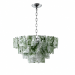 Aureate Cascade Murano-Style Glass Tile Chandelier