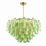 Aureate Pearl Glass Petal Chandelier, complete fixture