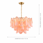 Aureate Pearl Glass Petal Chandelier dimension and specification diagram