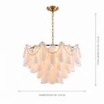 Aureate Pearl Glass Petal Chandelier dimension and specification diagram