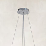 Silver-tone ornate canopy and suspension detail