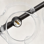 Bubble Glass Linear Island Chandelier in Matte Black - material detail