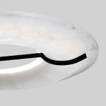 Carve Alabaster Pendant Light – Hand‑Carved Stone Shade with Black Frame by Dalmivik, product or room detail view