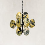 Cascading Marble Disc Chandelier 22.8" in Black metal finish, shown as a complete fixture