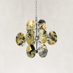 Cascading Marble Disc Chandelier 22.8" in Chrome metal finish, shown as a complete fixture