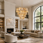 Cascading Marble Panel Chandelier 33.5