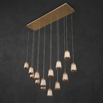 Cascata Alabaster Linear Chandelier 47.2" by Dalmivik, complete fixture unlit