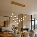 Cascata Alabaster Linear Chandelier 47.2" by Dalmivik, furnished room view