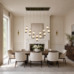 Cascata Alabaster Linear Chandelier 47.2" by Dalmivik, furnished room or product detail view