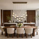 Cascata Alabaster Linear Chandelier 47.2" by Dalmivik, furnished room or product detail view