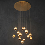 Cascata Modern Alabaster Cluster Pendant Light by Dalmivik, complete fixture view