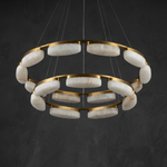Amara Modern Ring Alabaster Chandelier by Dalmivik, complete fixture view
