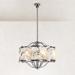 Chrome Oval Marble Cage Chandelier 23.6" in Chrome metal finish, shown as a complete fixture